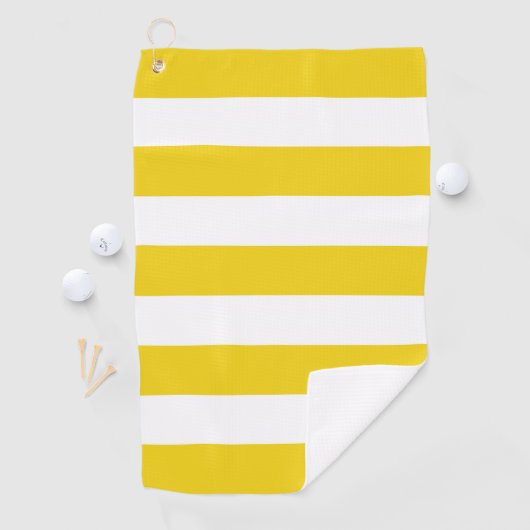 Gele strepen, witte strepen, gestreept patroon golfhanddoek (Insitu)