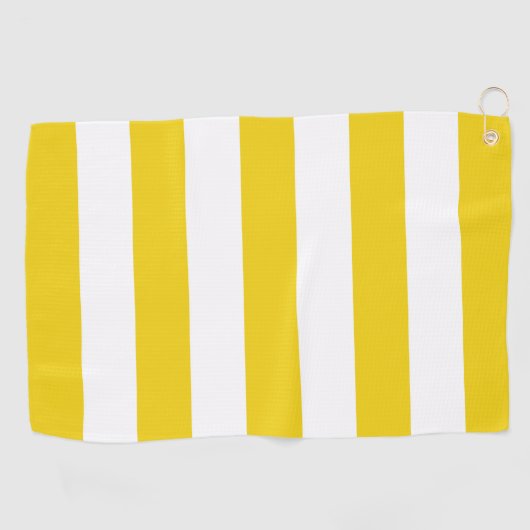 Gele strepen, witte strepen, gestreept patroon golfhanddoek (Horizontaal)