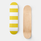 Gele strepen, witte strepen, gestreept patroon skateboard (Voorkant)