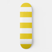Gele strepen, witte strepen, gestreept patroon skateboard (Voorkant)