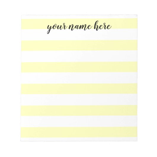 Gele Stripes, gepersonaliseerd Notitieblok (Voorkant)