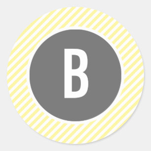 Gele Stripesonogram Ronde Sticker