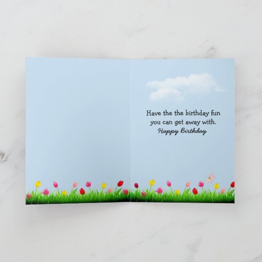 Gele struisvogels met kat kaart (Binnen)