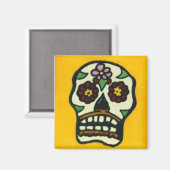 Gele suikerschedel magneet (Voorkant / Achterkant)