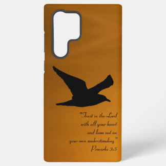 Gele Sunset Sky Bird in Flight Faith Bible Verse Samsung Galaxy Hoesje