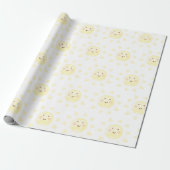Gele Sunshine Waterverf Cadeaupapier (Uitgerold)