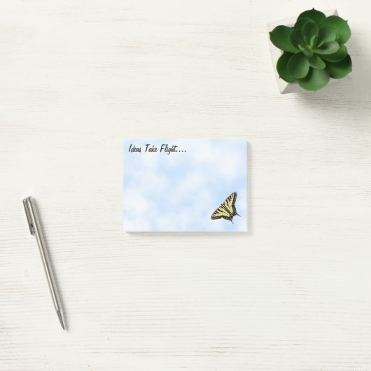 Gele Swallowtail Butterfly Blue Sky Gepersonalisee Post-it® Notes (Kantoor)