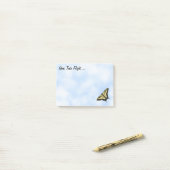 Gele Swallowtail Butterfly Blue Sky Gepersonalisee Post-it® Notes (Op bureau)