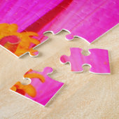 Gele Swallowtail Butterfly op roze ventiel Legpuzzel (Zijkant)