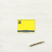 Gele T-Rex Riding Monster Truck Dinosaur Name Post-it® Notes (Op bureau)