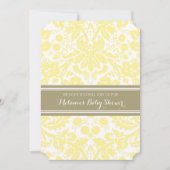 Gele Tan Damask Custom Baby Shower-uitnodigingen Kaart (Voorkant)