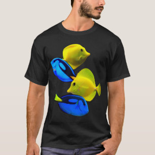 Gele Tang Blauwe Tang Zoutwater Rif Aquarium Vis T-shirt