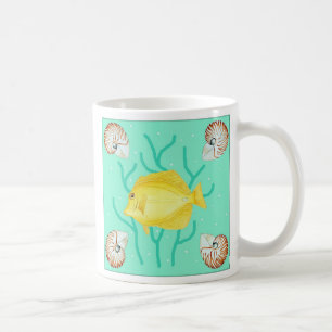 Gele tang met Nautilus-schelpen Koffiemok