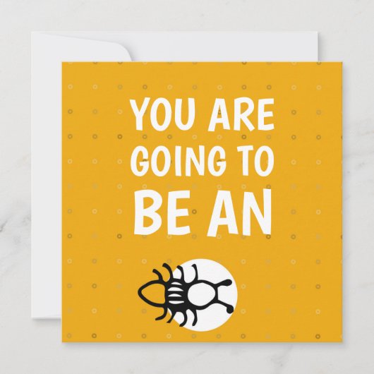 Gele tante aankondiginskaart aankondiging (Voorkant)