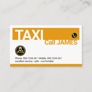 Gele taxi cab auto bestuurder lagen visitekaartje