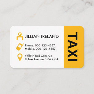 Gele Taxi Cab Icons Bestuurder Visitekaartje
