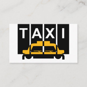 Gele Taxi Cab Zwarte Strepen Visitekaartje