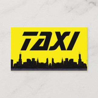 Gele TAXI nacht stad skyline taxi chauffeur servic Visitekaartje