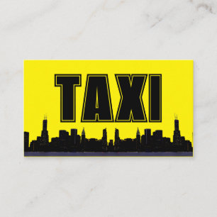 Gele TAXI nacht stad skyline taxi chauffeur servic Visitekaartje