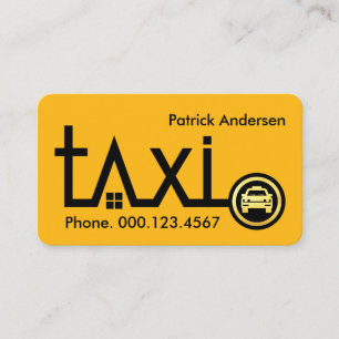 Gele taxi route richting lijn visitekaartje