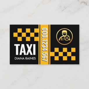 gele taxi selectievakje visitekaartje