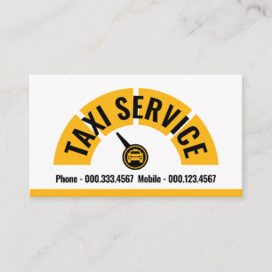 Gele Taxi Snelheidsmeter Cab Besturen Visitekaartje