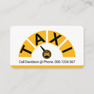 Gele Taxi Snelheidsmeter Cab Bestuurder Visitekaartje