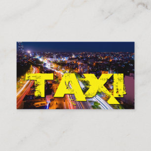 Gele TAXI stad neon lichten taxichauffeur taxichau Visitekaartje