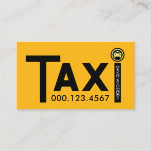 Gele TAXI Uithangbord Visitekaartje