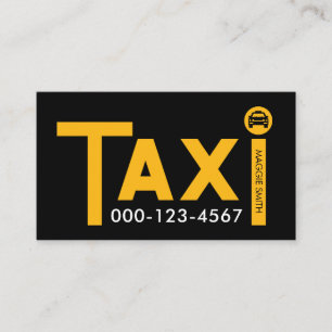 Gele TAXI Uithangbord Visitekaartje