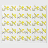 Gele Tennis Rackets Cadeaupapier (Vlak)