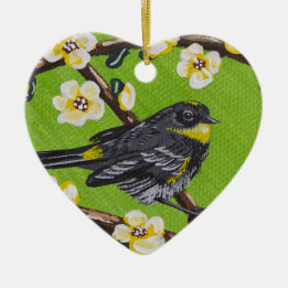Gele Throat Warbler ~ Spring Keramisch Ornament