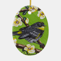 Gele Throat Warbler ~ Spring Keramisch Ornament