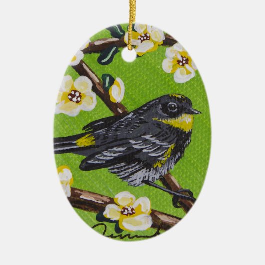 Gele Throat Warbler ~ Spring Keramisch Ornament (Voorkant)