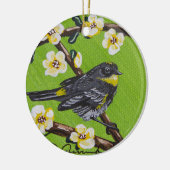 Gele Throat Warbler ~ Spring Keramisch Ornament (Links)
