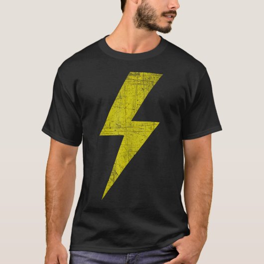 Gele Thunderbolt Bolt van Lightning Design Team T-shirt (Voorkant)