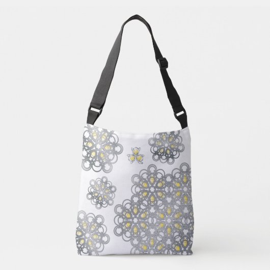 Gele Torusphere PolyHexaBloom Crossbody tas (Voorkant)