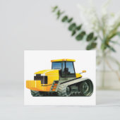 Gele tractor briefkaart (Staand voorkant)