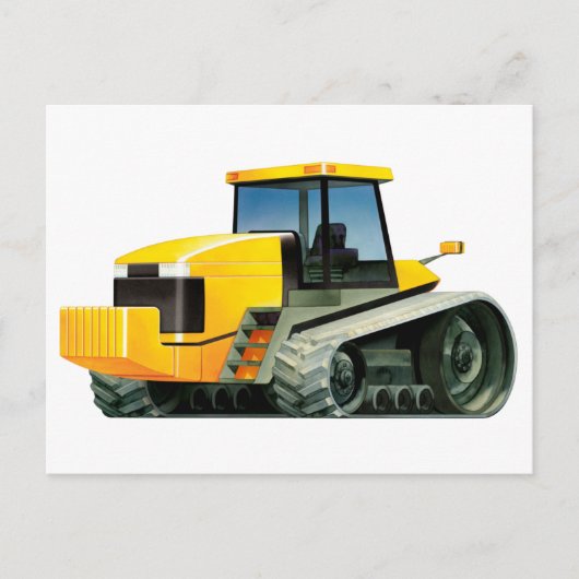 Gele tractor briefkaart (Voorkant)