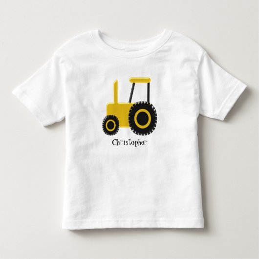 Gele tractor kinder shirts (Voorkant)