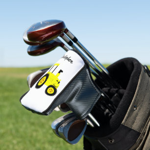Gele Tractor Ontwerp Golfheadcover