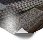 Gele tram op de kathedraal van Lissabon in Portuga Foto Afdruk (Hoek)