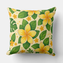 Gele tropische bloemen met weelderige groene blade