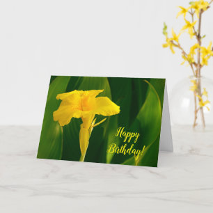  gele Tropische Canna Lily Flower Birthday Kaart