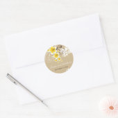 Gele Tropische Hibiscus Strand Bruiloft Stickers (Envelop)