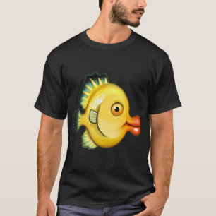 Gele tropische rif kussende vis t-shirt