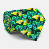 Gele tropische vissen stropdas (Opgerold)