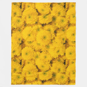 Gele tuin asters mama's chrysanten bloem fleece deken