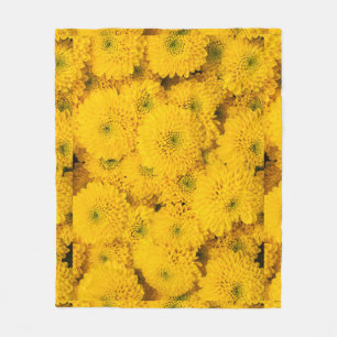 Gele tuin asters mama's chrysanten bloem fleece deken