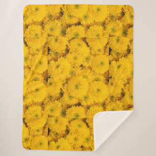 Gele tuin asters mama's chrysanten bloem sherpa deken